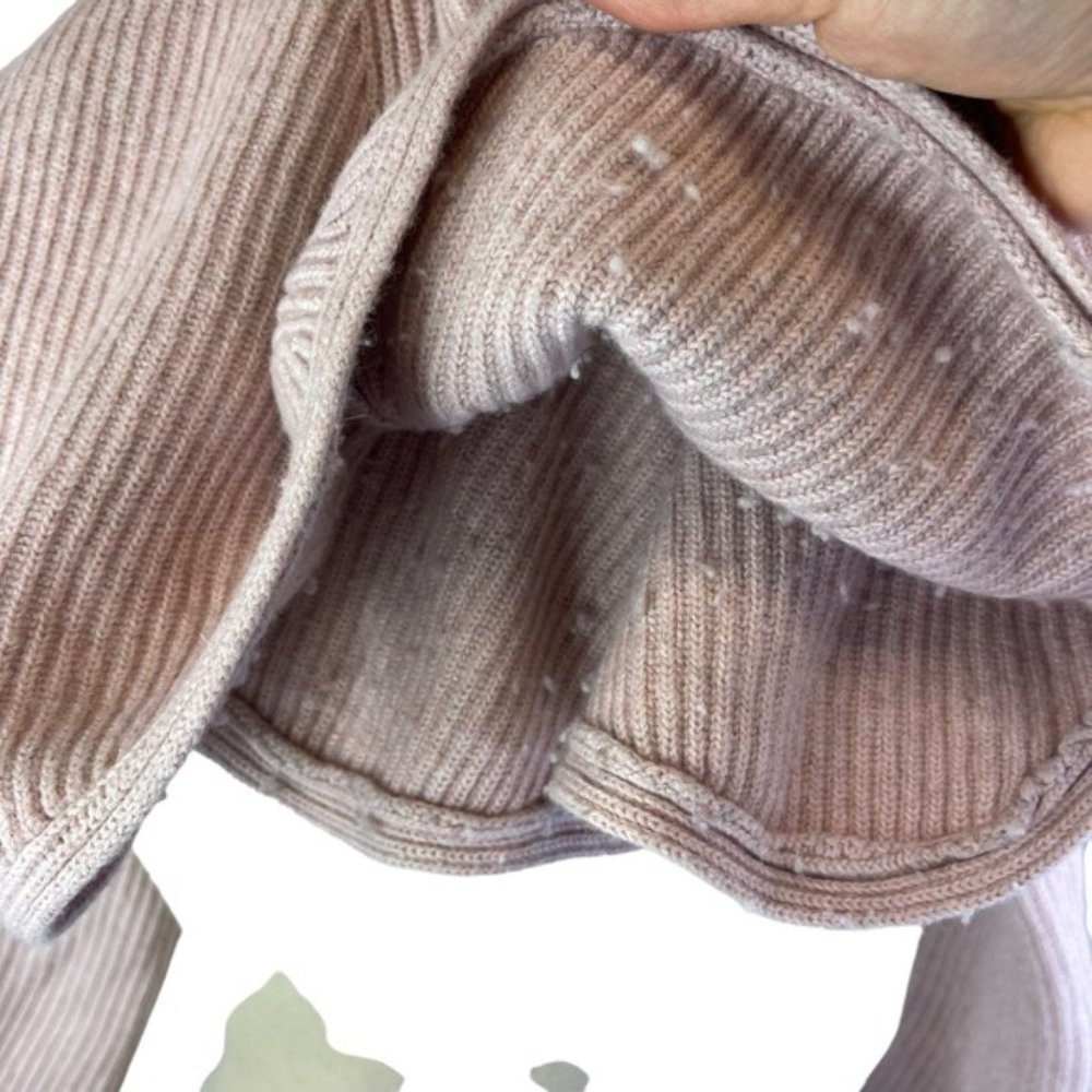 Babaton 'Chalmers' Light Pink Mock Neck Knit Sweater Size XS Linen/Wool Blend - Picture 4 of 10